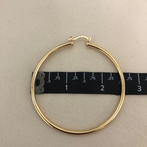 18k Gold Filled Large Hoop Earrings - Picture 6 of 7
